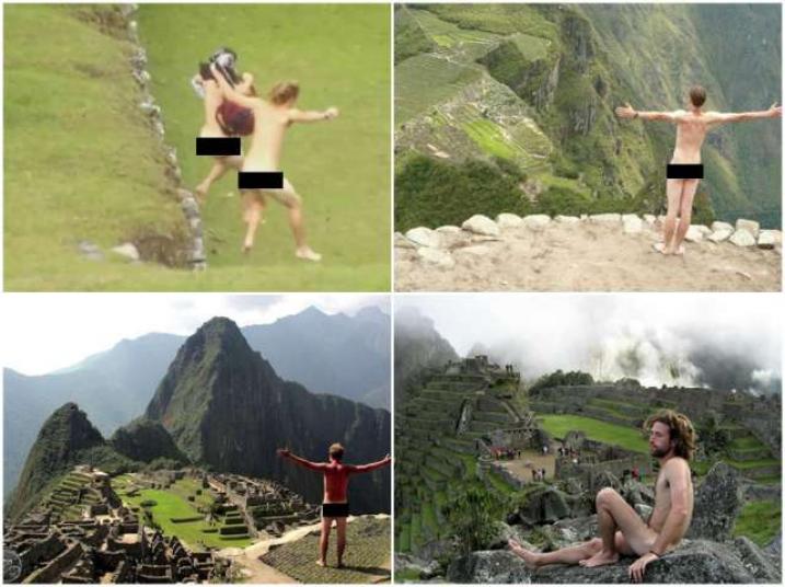 La moda nudista en Machu Pichu