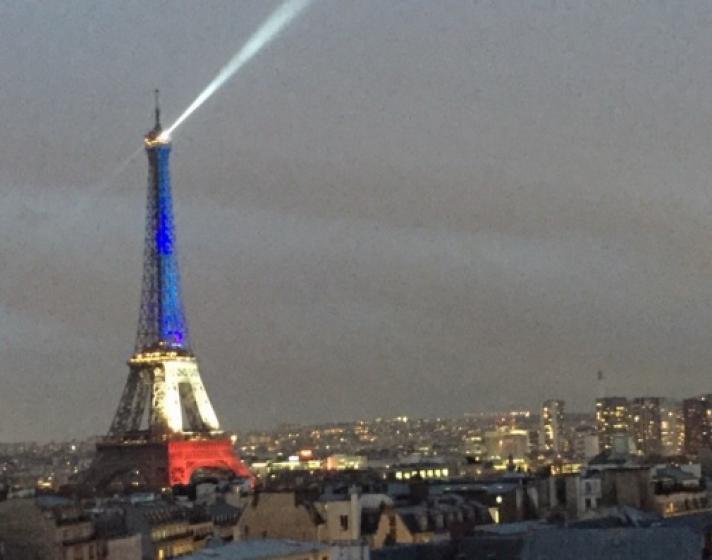 Francia iluminó la Torre Eiffel