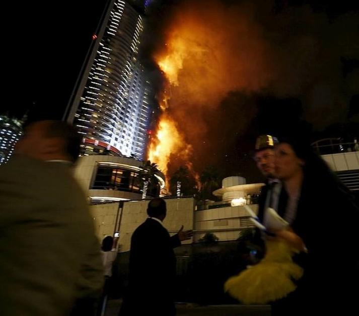 Incendio en un rascacielos  en Dubái
