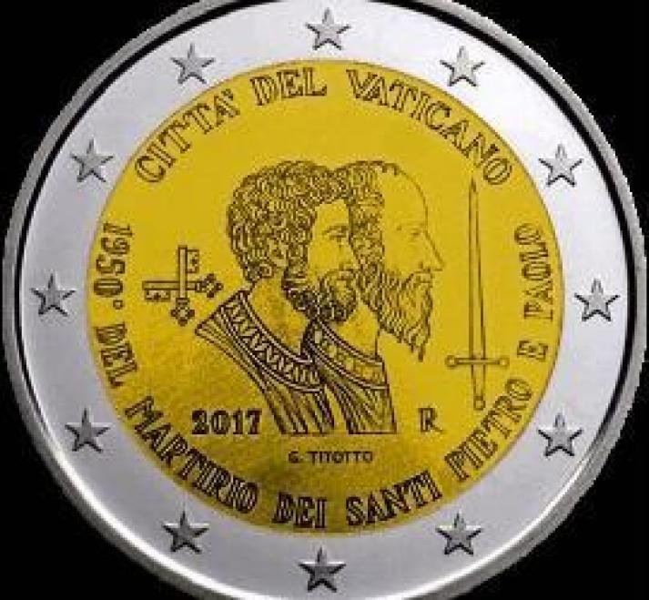 Vaticano emite moneda conmemorativa de los santos Pedro y Pablo