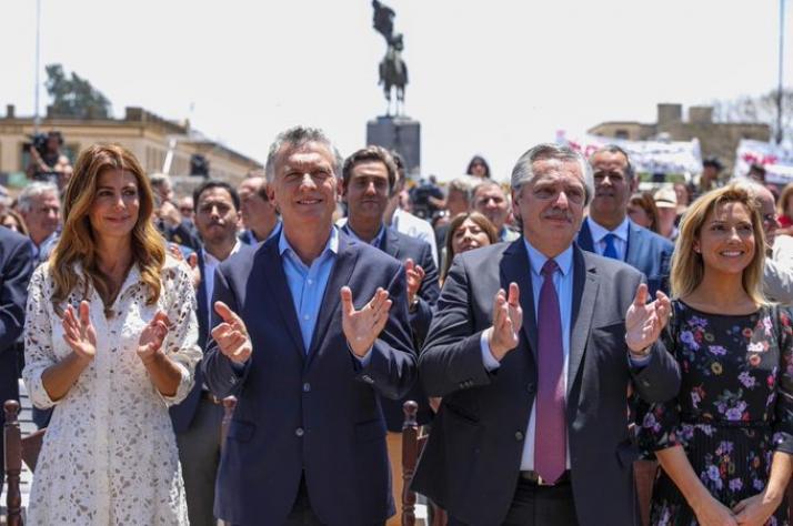 Mauricio Macri y Alberto Fernández compartieron la misa