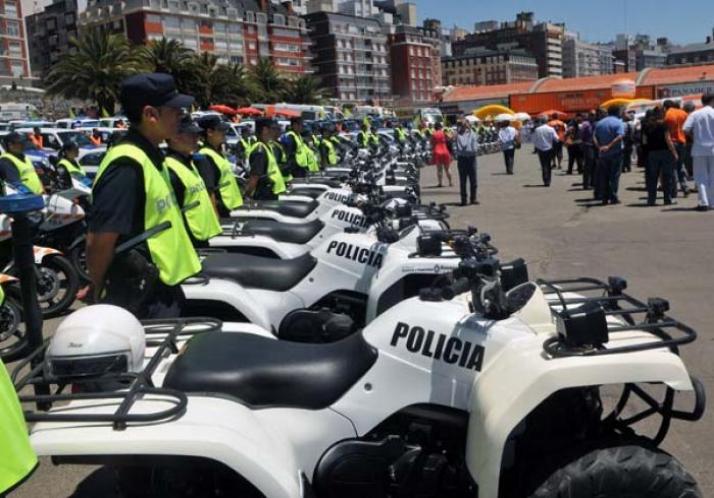 Fuerte presencia policial en Mar del Plata