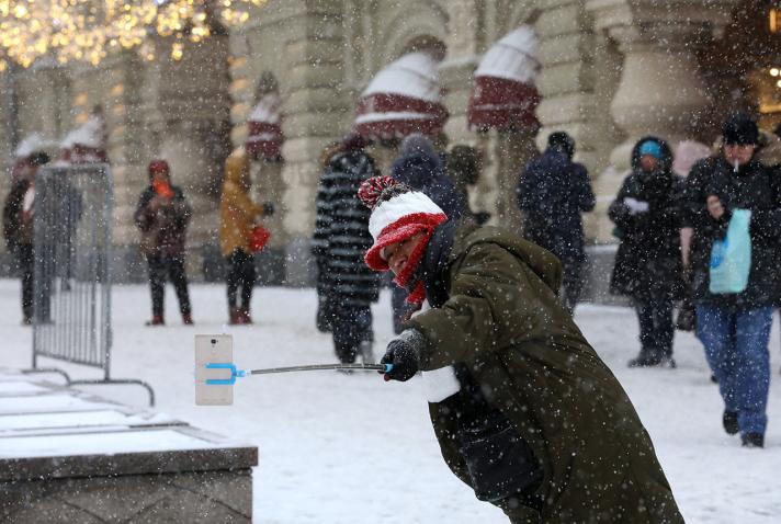 Moscú, durante la nevada más extensa y dura del invierno